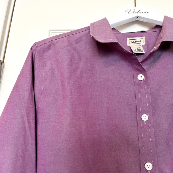 L.L. Bean Women’s Button-Down, Button-Up Purple Top - Large - Picture 3 of 9